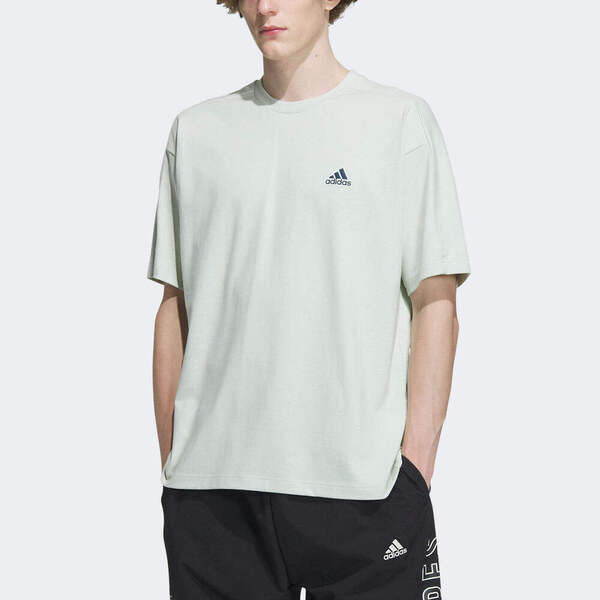 Adidas Word S/S Tee IM8771 男女 短袖 上衣 T恤 運動 休閒 高磅數 棉質 淺綠