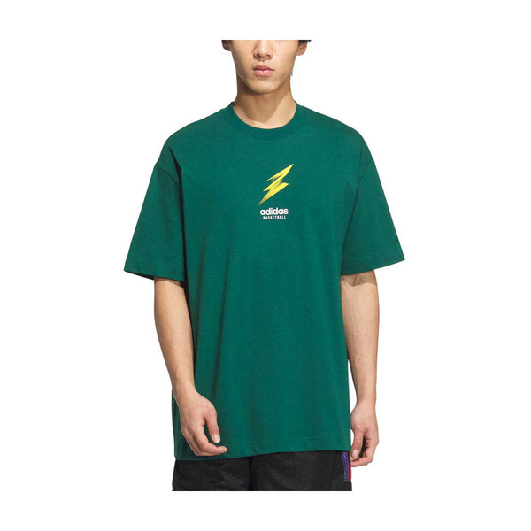 Adidas BB KC TEE M JC6789 男 短袖 上衣 T恤 運動 休閒 籃球 棉質 寬鬆 綠黃