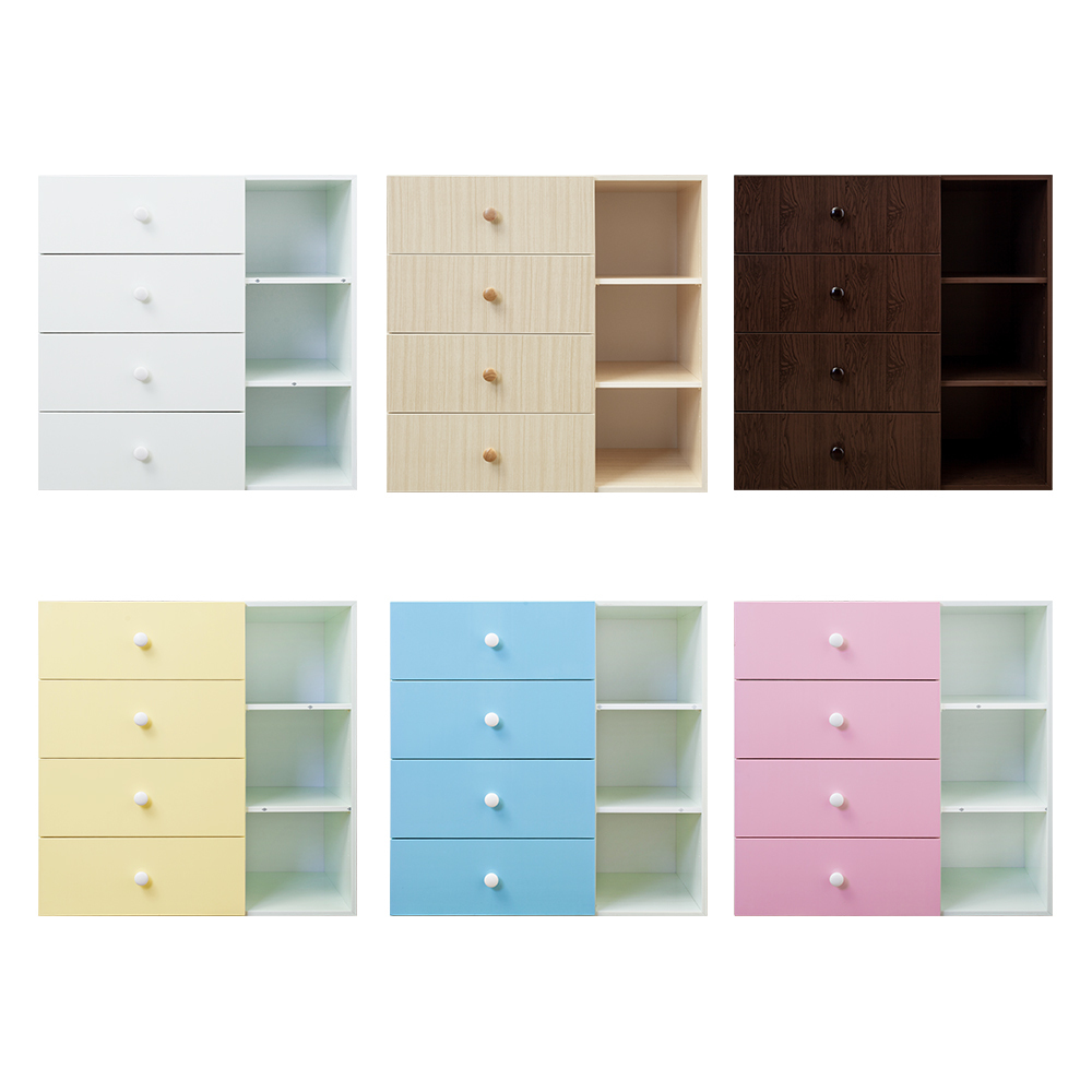 南亞塑鋼-防水3尺四抽三格組合式塑鋼斗櫃/四斗櫃/收納置物櫃