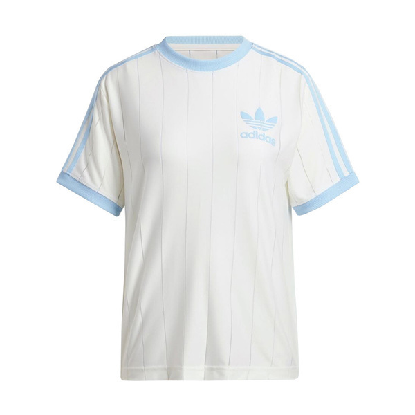 Adidas 3 Stripe Tee IR7469 女 短袖 上衣 運動 休閒 復古 三葉草 透視 穿搭 白 淺藍