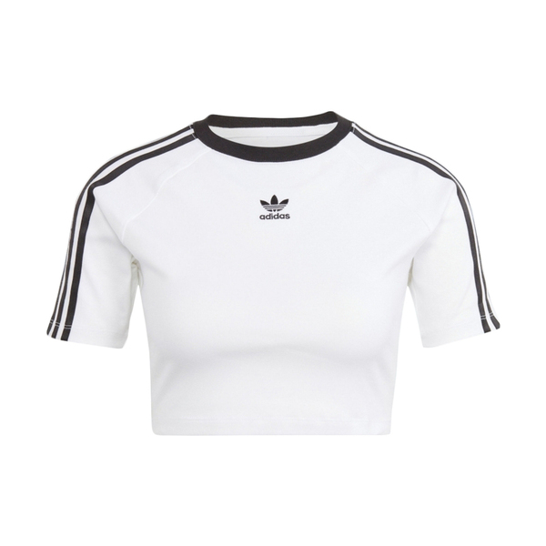 Adidas 3 S Baby Tee IP0662 女 短版 短袖 上衣 運動 休閒 復古 三葉草 修身 白黑