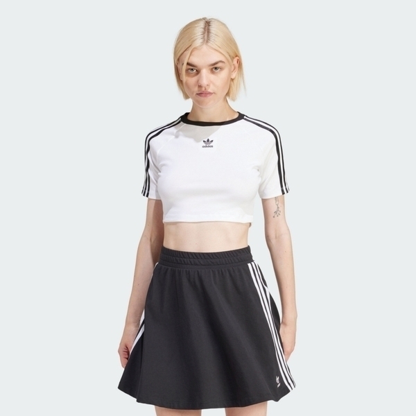 Adidas 3 S Baby Tee IP0662 女 短版 短袖 上衣 運動 休閒 復古 三葉草 修身 白黑