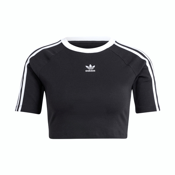 Adidas 3 S Baby Tee IU2532 女 短版 短袖 上衣 運動 休閒 復古 三葉草 修身 穿搭 黑