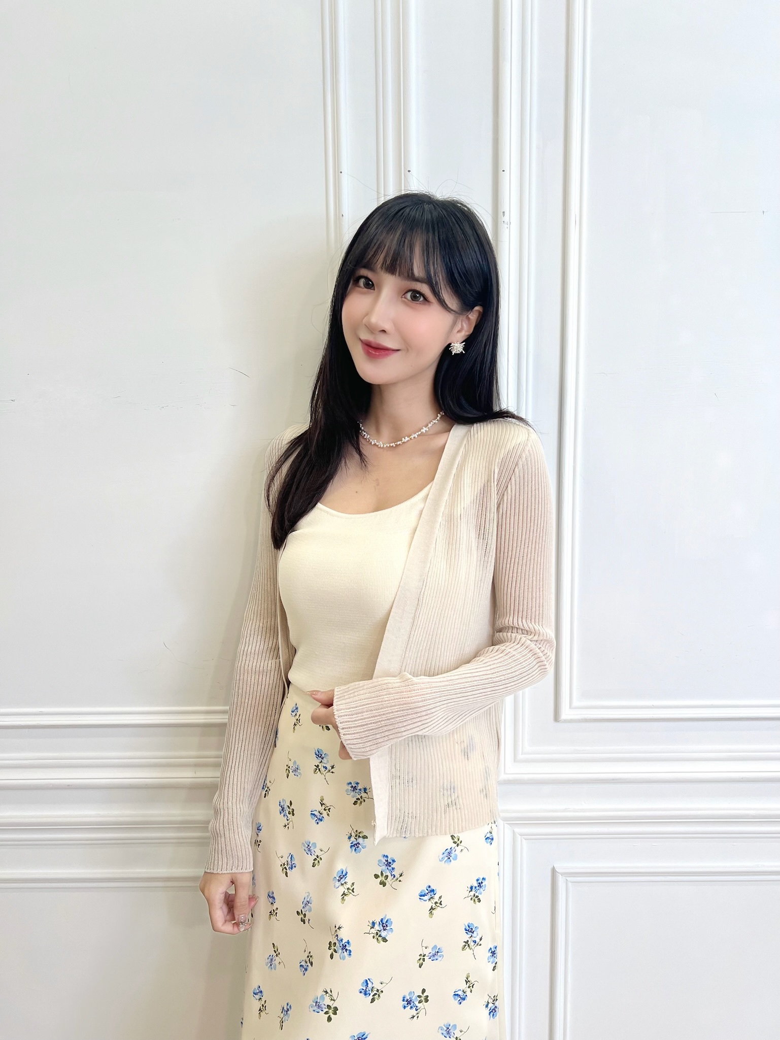 紋理透膚感針織小外套