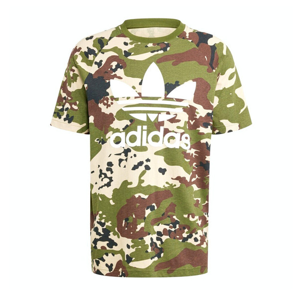 Adidas Camo Trefoil T IS0215 男 短袖 上衣 T恤 迷彩印花 經典 三葉草 棉質 綠