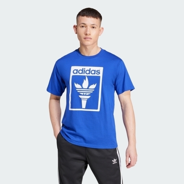 Adidas Trefoil Torch T JJ1221 男 短袖 上衣 T恤 運動 休閒 三葉草 純棉 舒適 藍