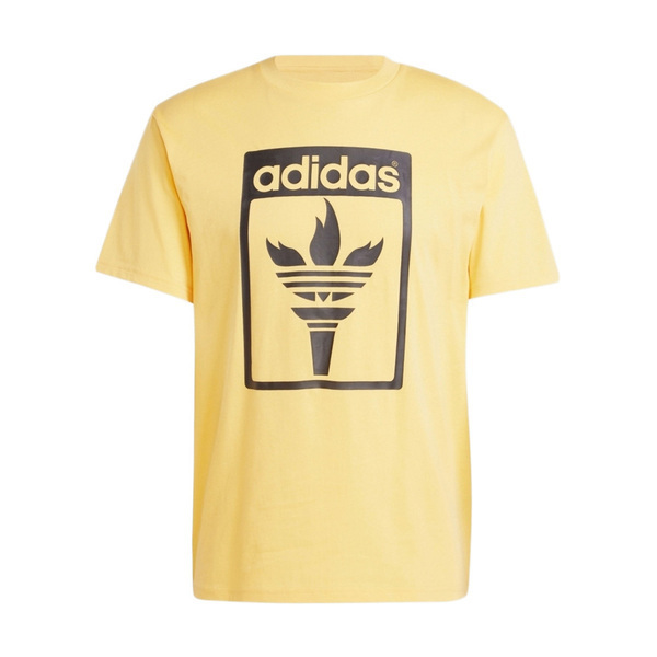 Adidas Trefoil Torch T JJ1220 男 短袖 上衣 T恤 運動 休閒 三葉草 純棉 舒適 黃