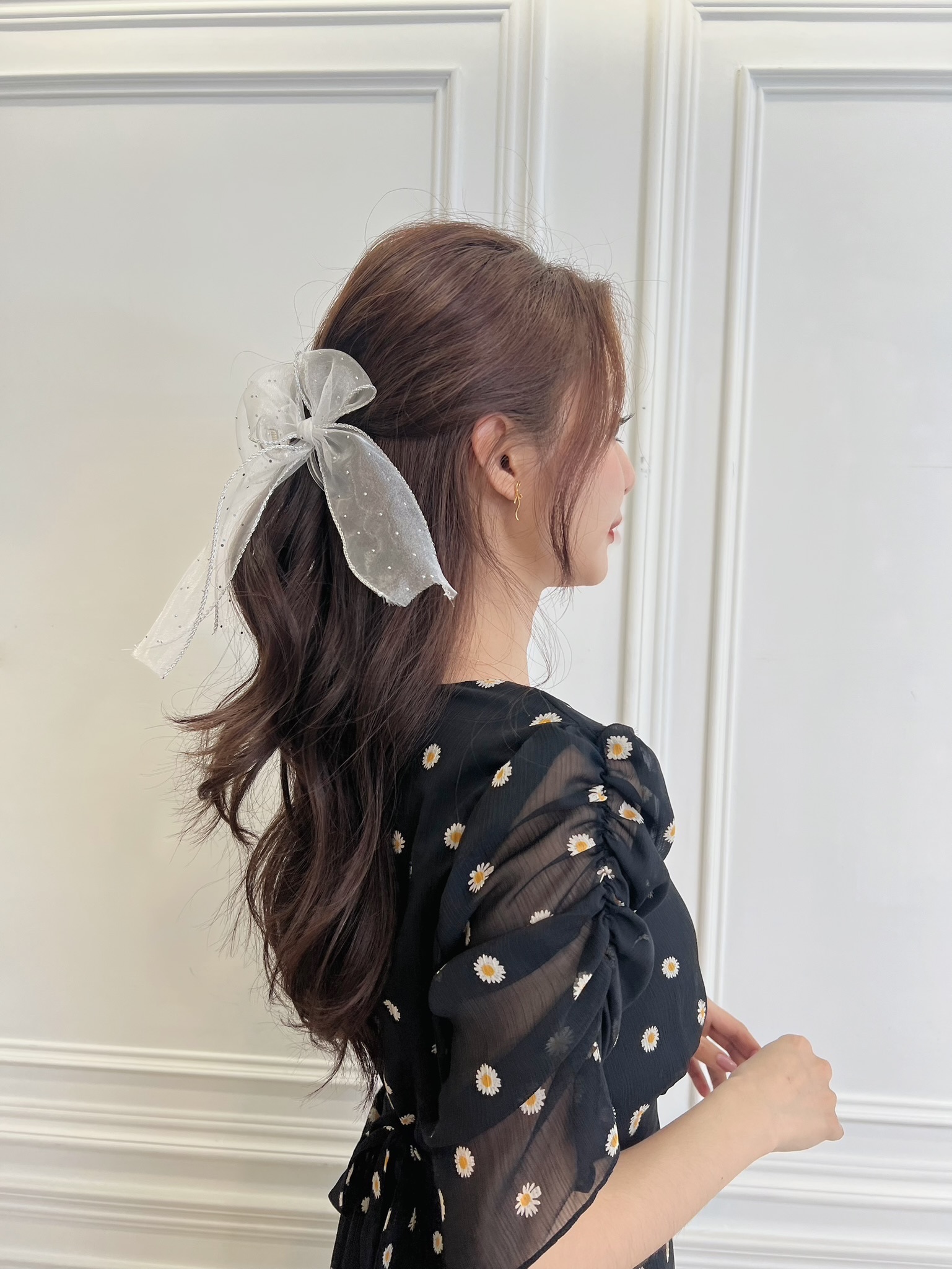 公主細閃蝴蝶結抓夾