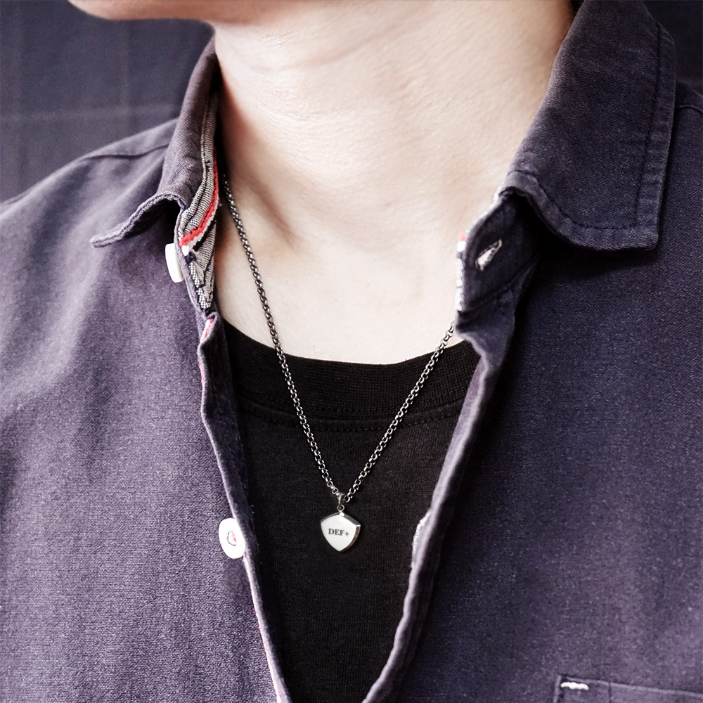 可刻字 盾牌銀磚項鍊 925純銀 男生飾品 客製化銀飾 禮物訂製