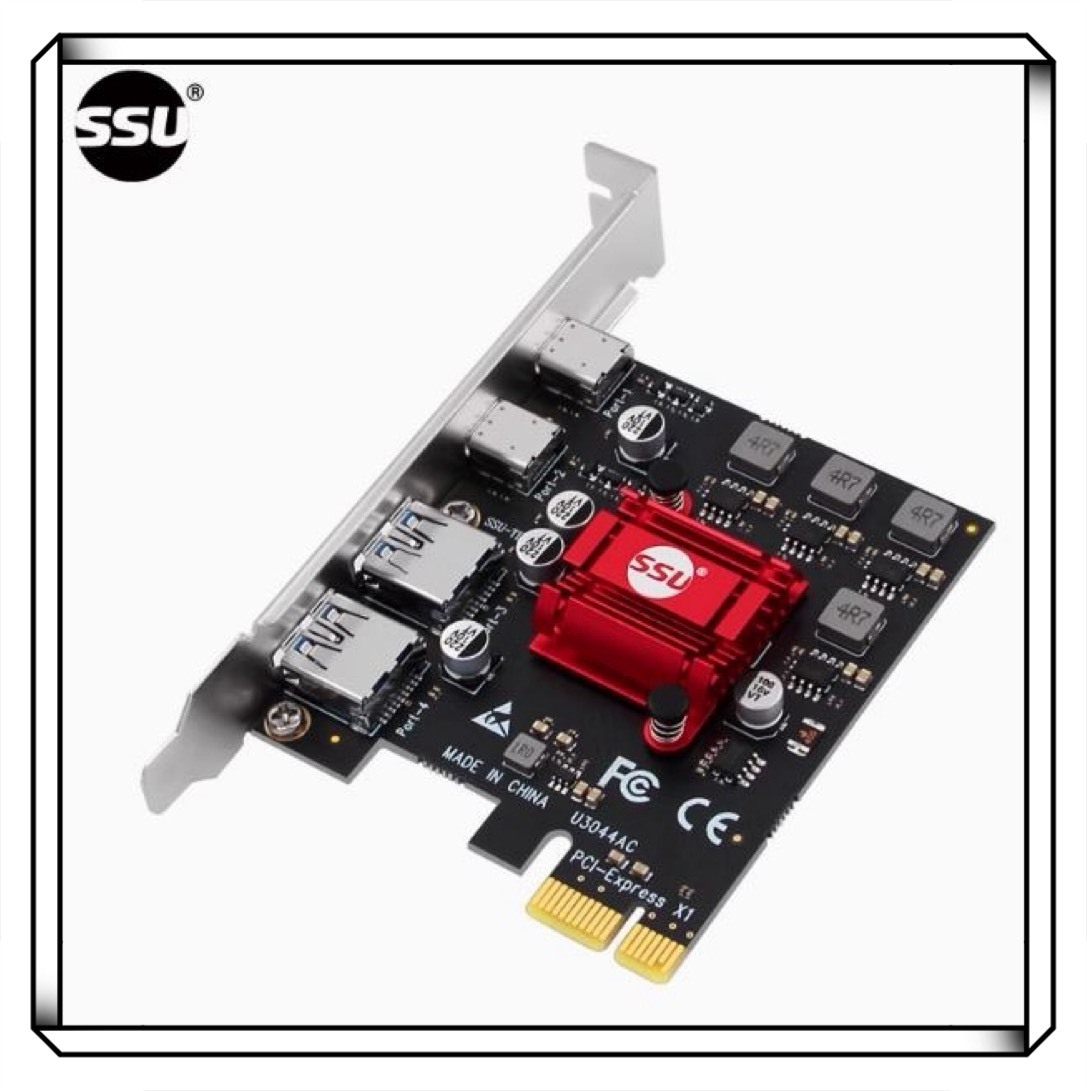 8A快充 4埠 USB3.2 Gen1 擴充卡 桌上型電腦 PCI-E轉USB3.0 Type-c TYPE-E轉接卡