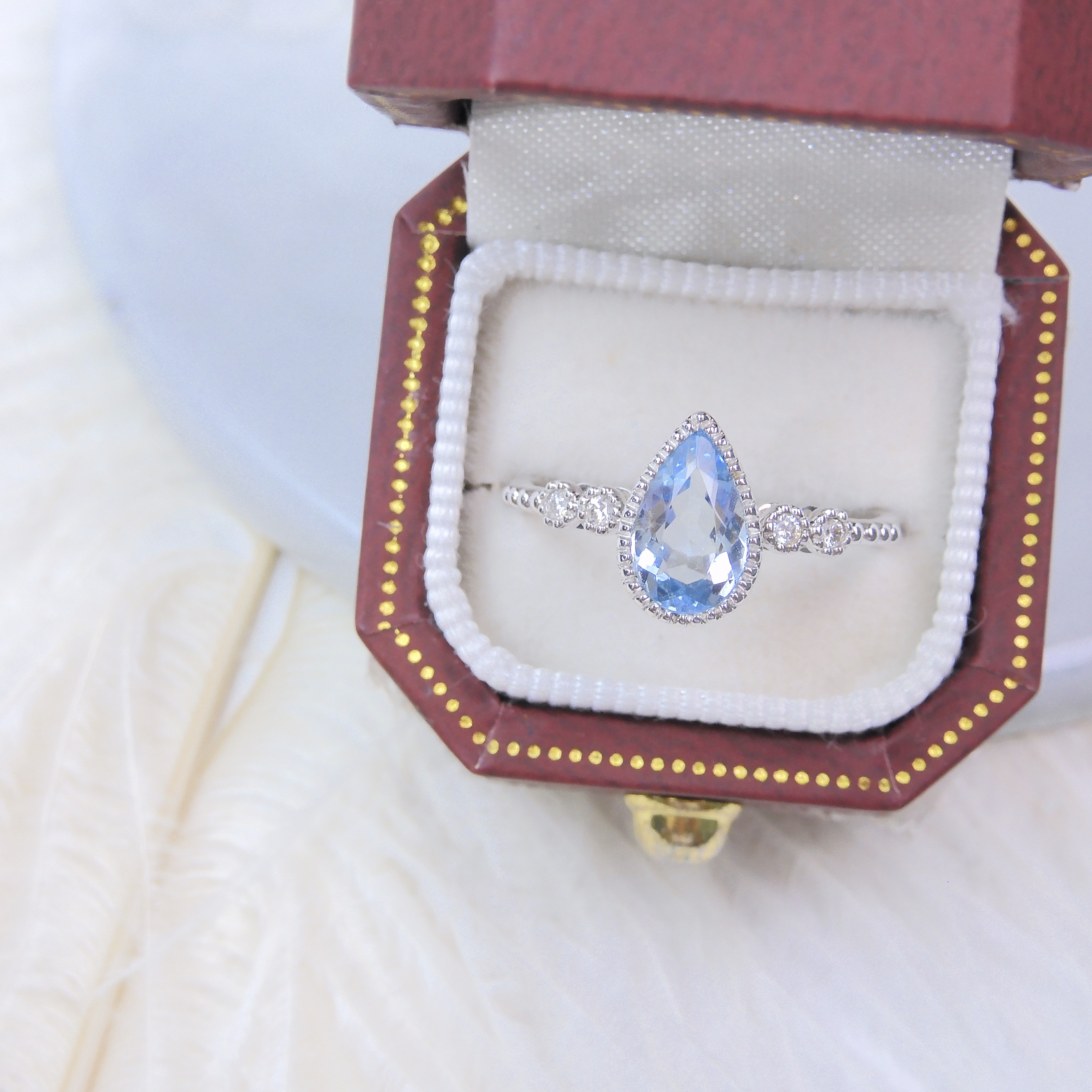 18K金 0.81ct 海藍寶戒指