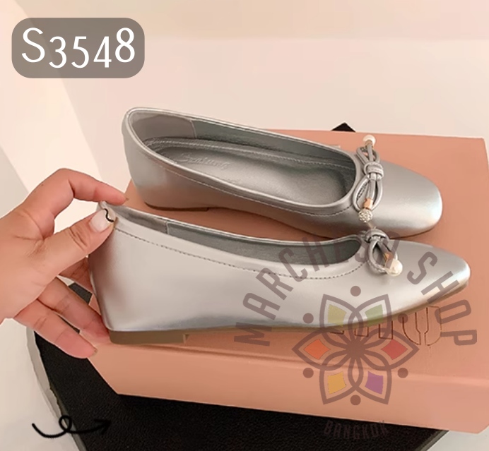 S3548 - 羊皮簡約蝴蝶結船踭鞋