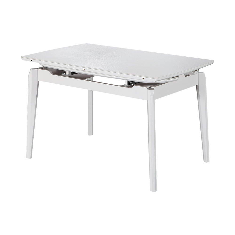 喬莉安2.5尺伸縮拉合白色玻璃餐桌/休閒洽談桌(寬75~120cm)