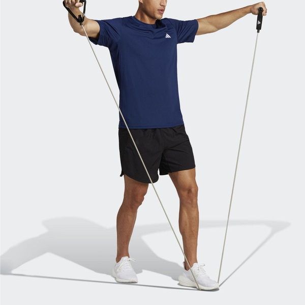 Adidas Tr-es Base T IC7429 男 短袖上衣 運動 訓練 健身 吸濕 排汗 舒適 亞洲版 藍