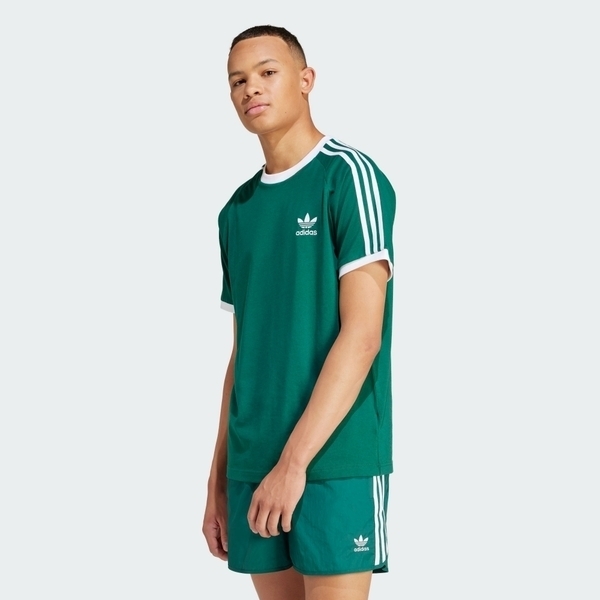 Adidas 3-Stripes Tee IM9387 男 短袖 上衣 經典 復古 休閒 修身 棉質 綠 白