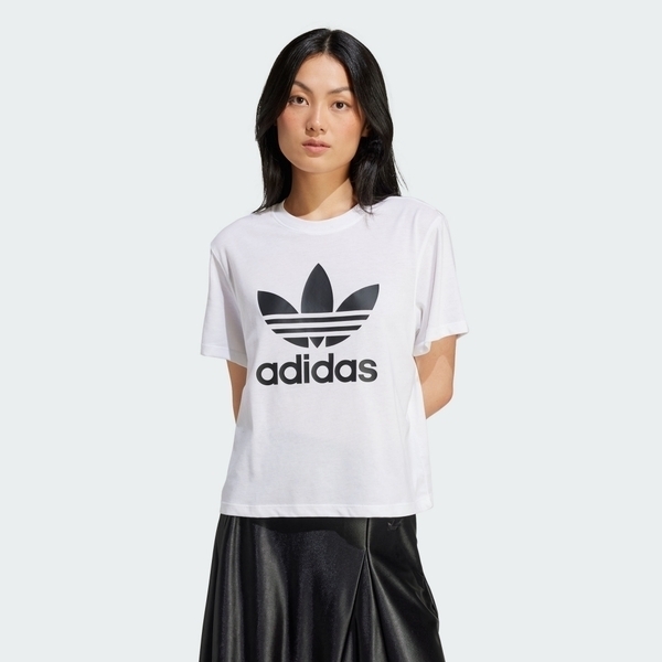 Adidas TRFL Tee Boxy IN8441 女 短袖 上衣 T恤 經典 三葉草 休閒 寬鬆 棉質 白