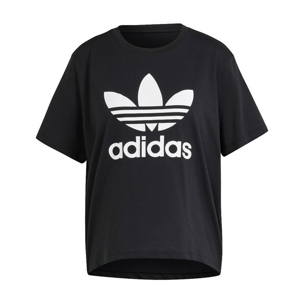 Adidas TRFL Tee Boxy IU2422 女 短袖 上衣 T恤 經典 三葉草 休閒 寬鬆 棉質 黑