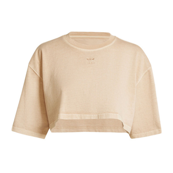 Adidas ESS+ CROP TEE IR5997 女 短版 短袖 上衣 休閒 寬鬆 柔軟 舒適 奶茶