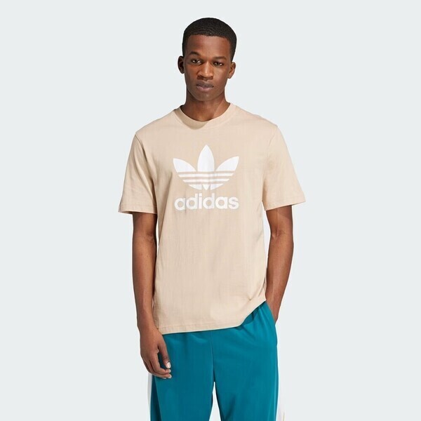 Adidas Trefoil T-Shirt IZ2351 男 短袖 上衣 T恤 運動 經典 三葉草 百搭 米
