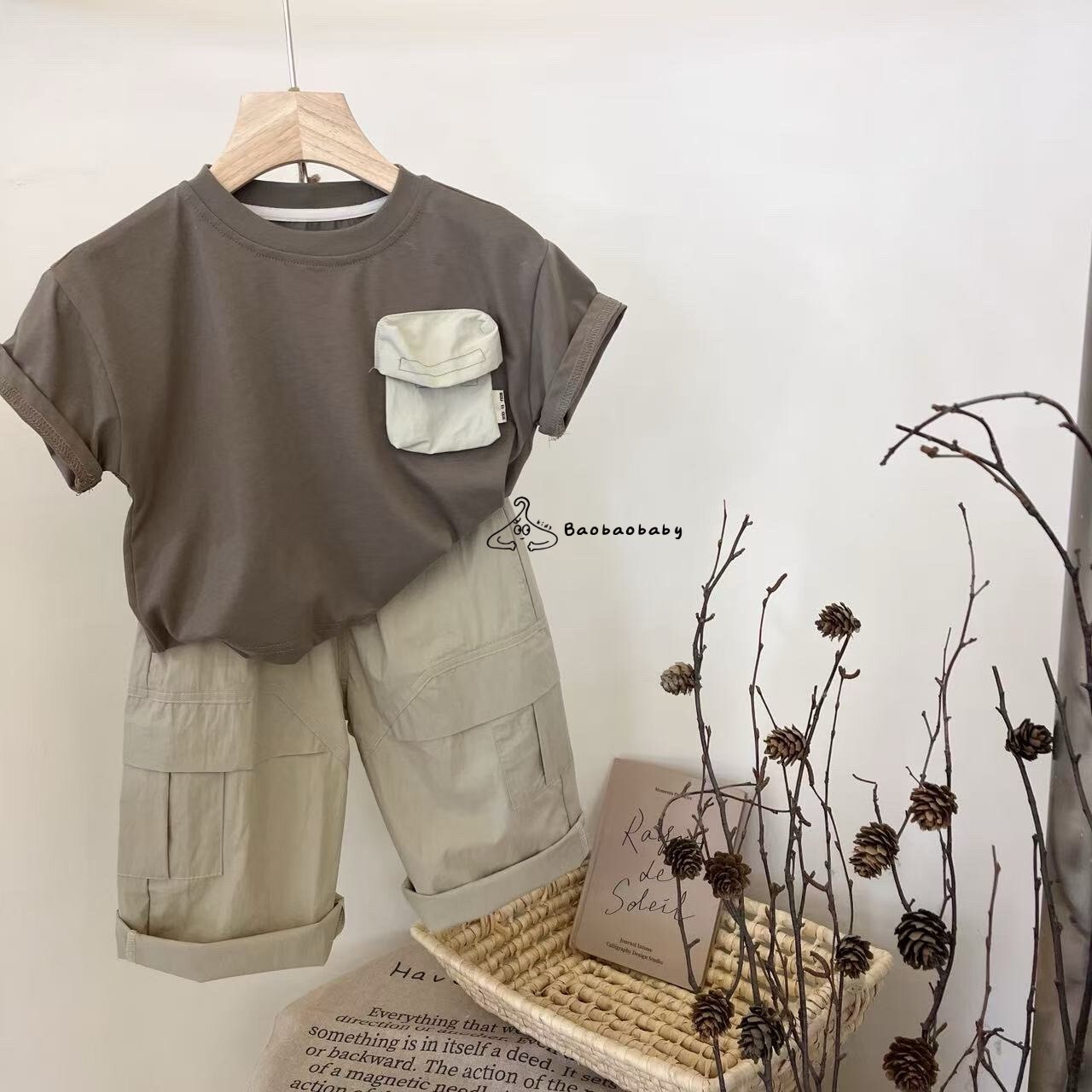 機能口袋拼接TEE