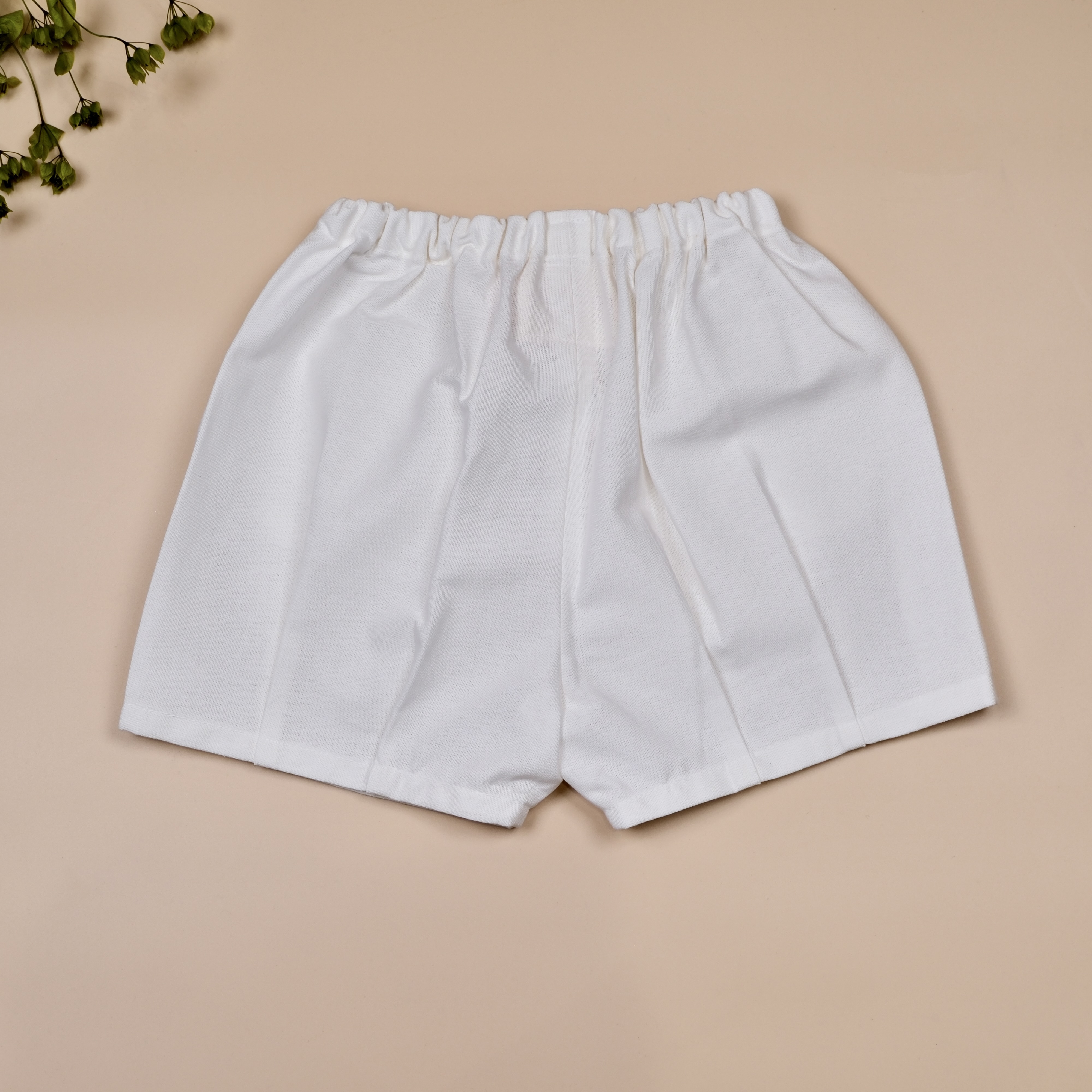 柔白棉霧 ◈ 手作寬口短褲