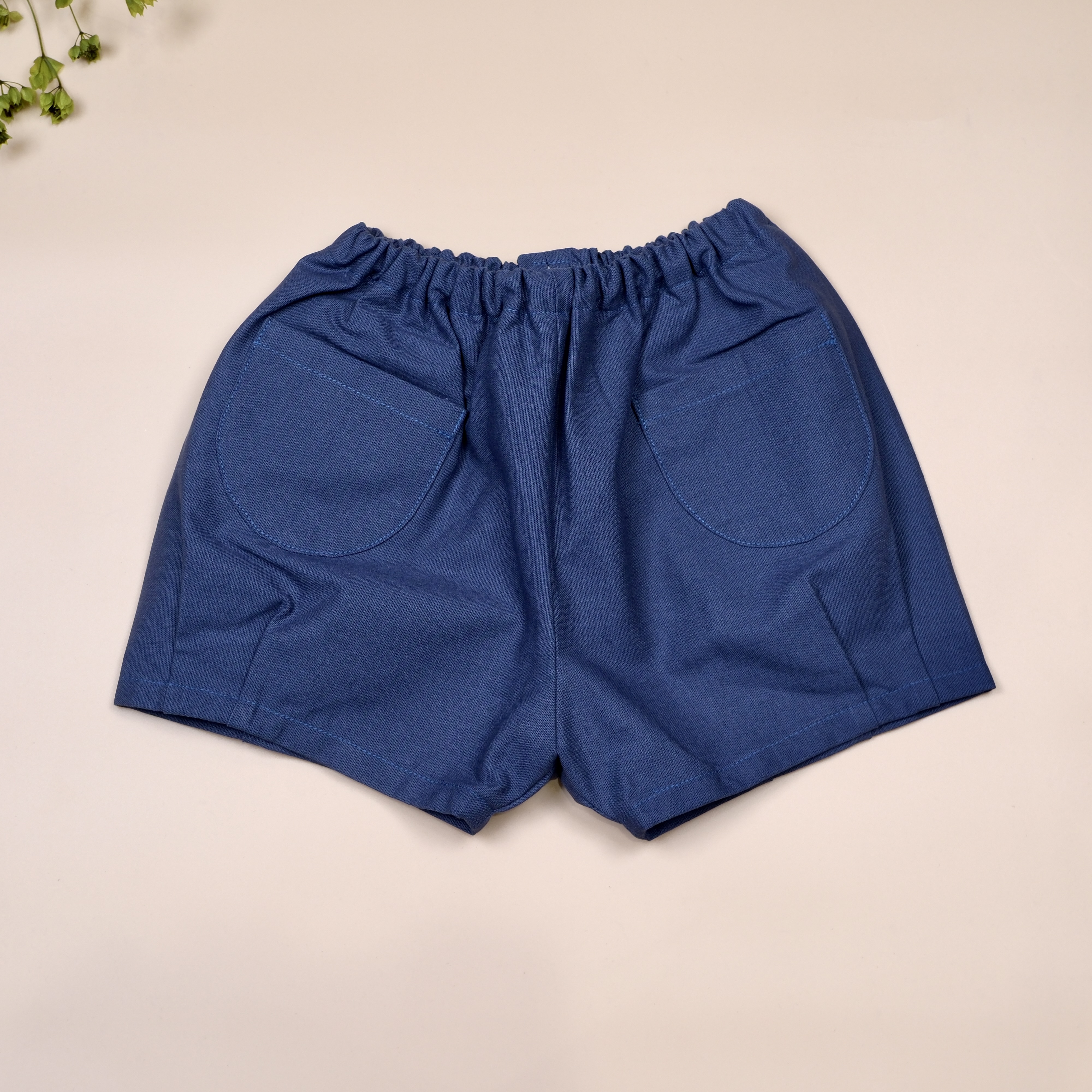 靜藍布影 ◈ 手作寬口短褲