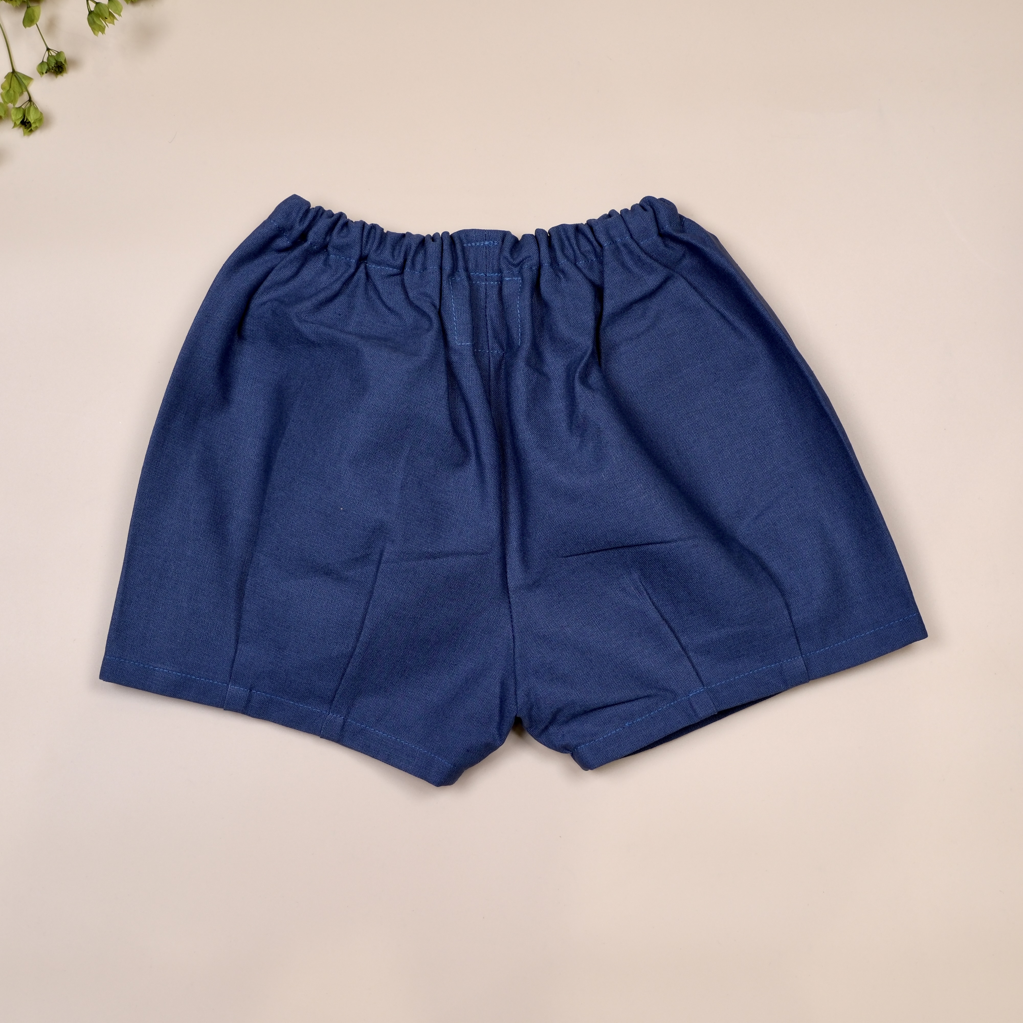 靜藍布影 ◈ 手作寬口短褲