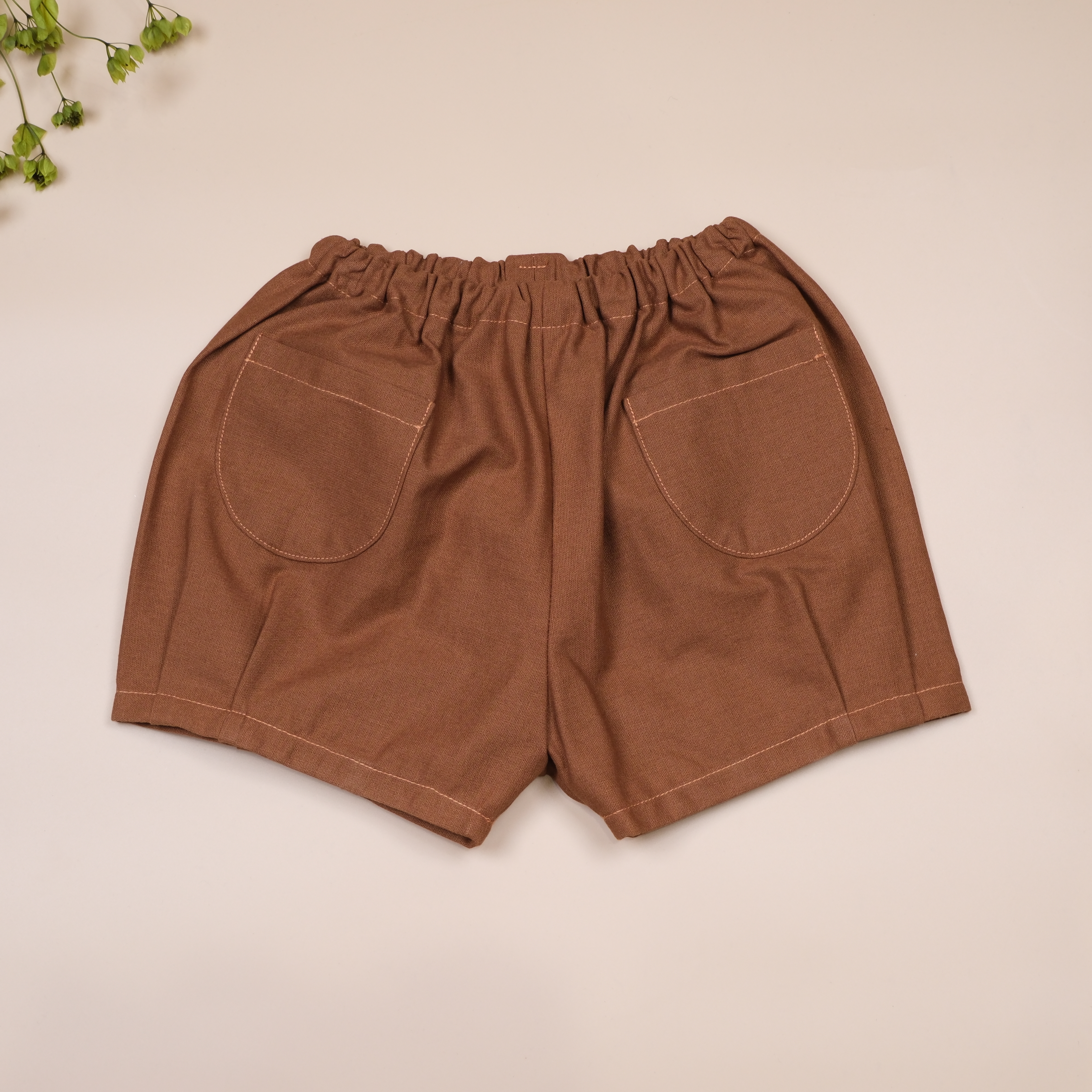 暖棕布調 ◈ 手作寬口短褲