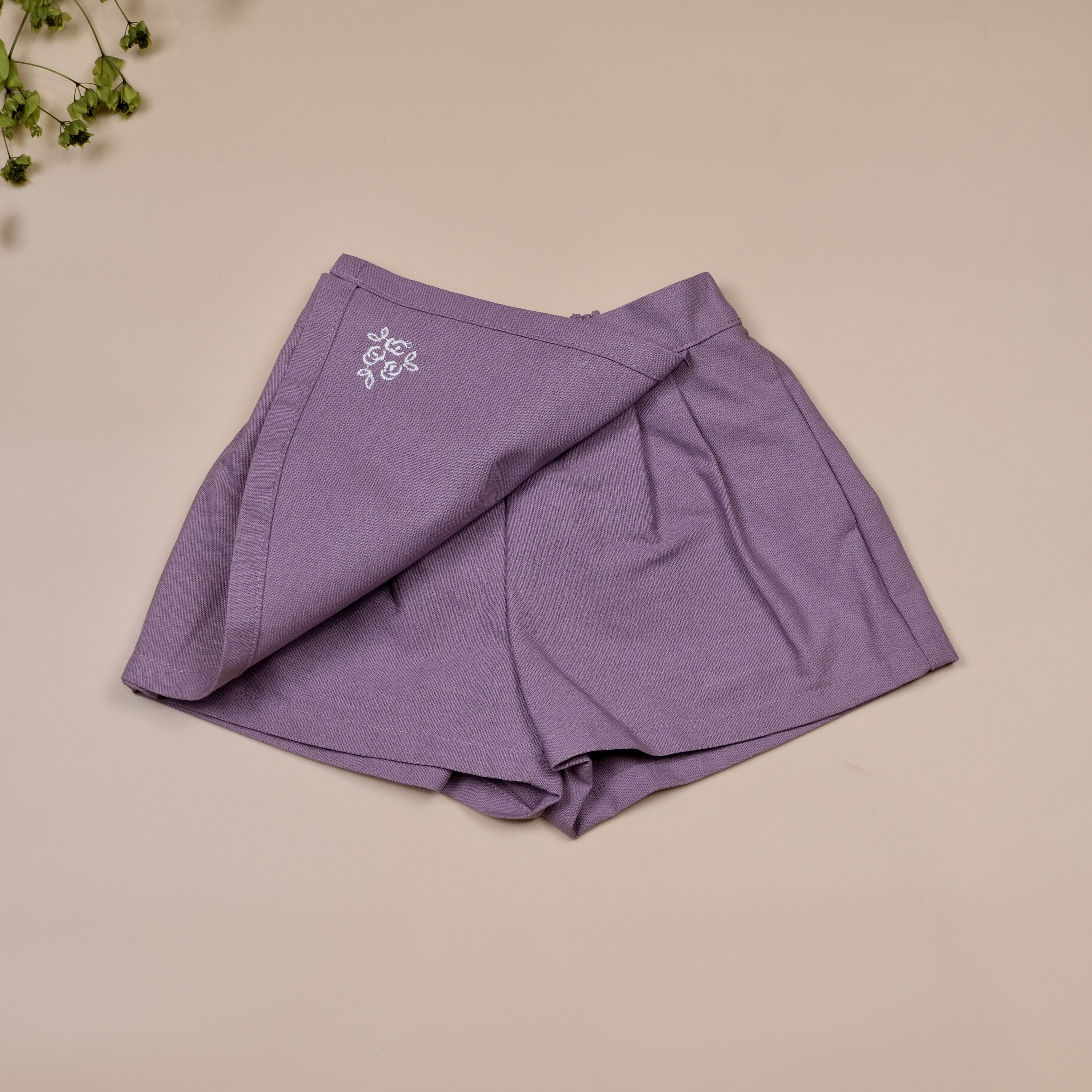 繁英刺繡系列 ◈ 香芋 ◈ 女童裙片設計褲裙