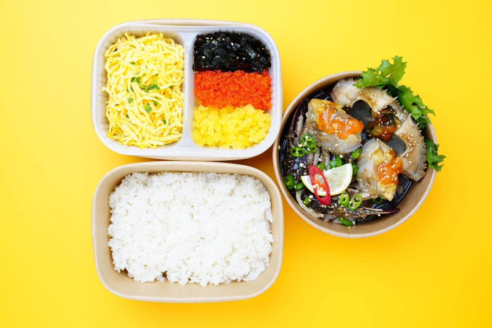 水產海盜 - 原隻醬油蟹便當(以爆膏為主)**每日有限量提供**