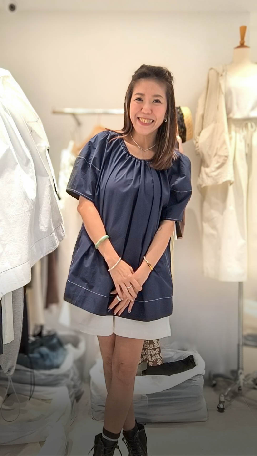 📢PM_K0690  ▶️抽繩領口 上衣 👉B:146cm L:72cm👈
