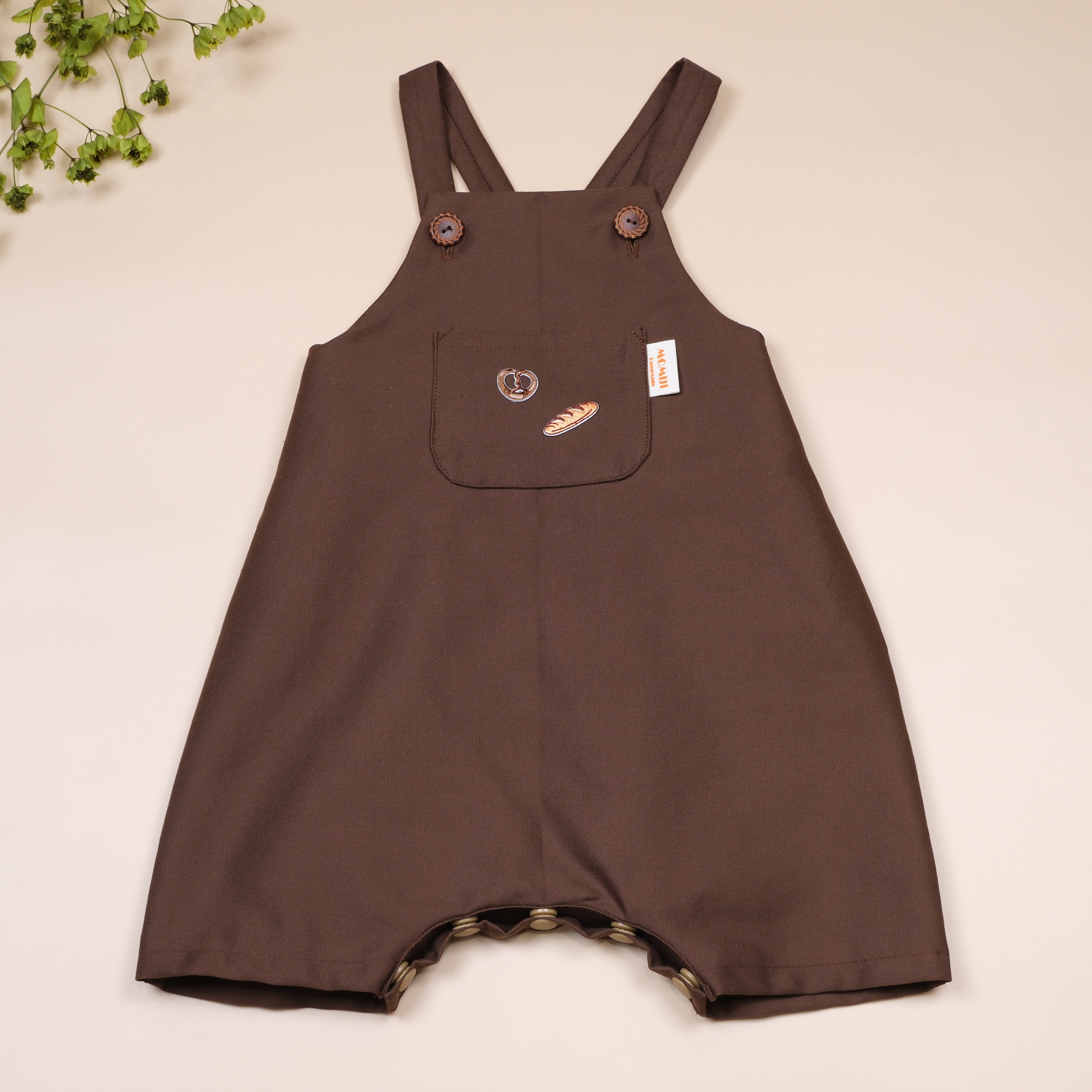 咖啡麵包 ෆ 手作吊帶包屁衣