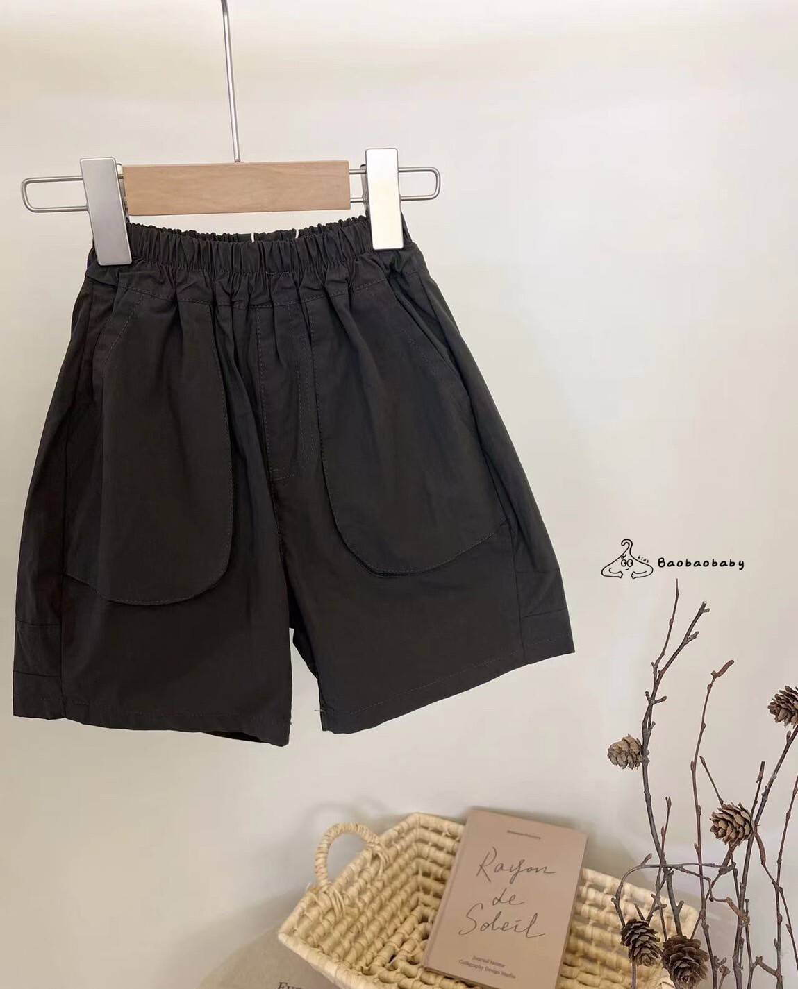 深墨工裝感大口袋短褲