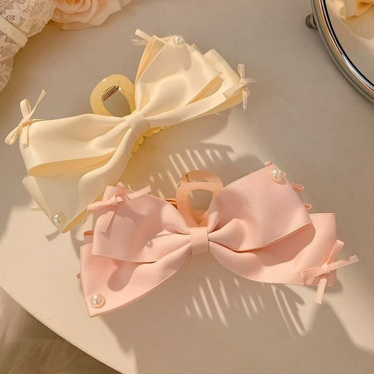 Ballet-Inspired Pearl Bow Fairy Hair Claw