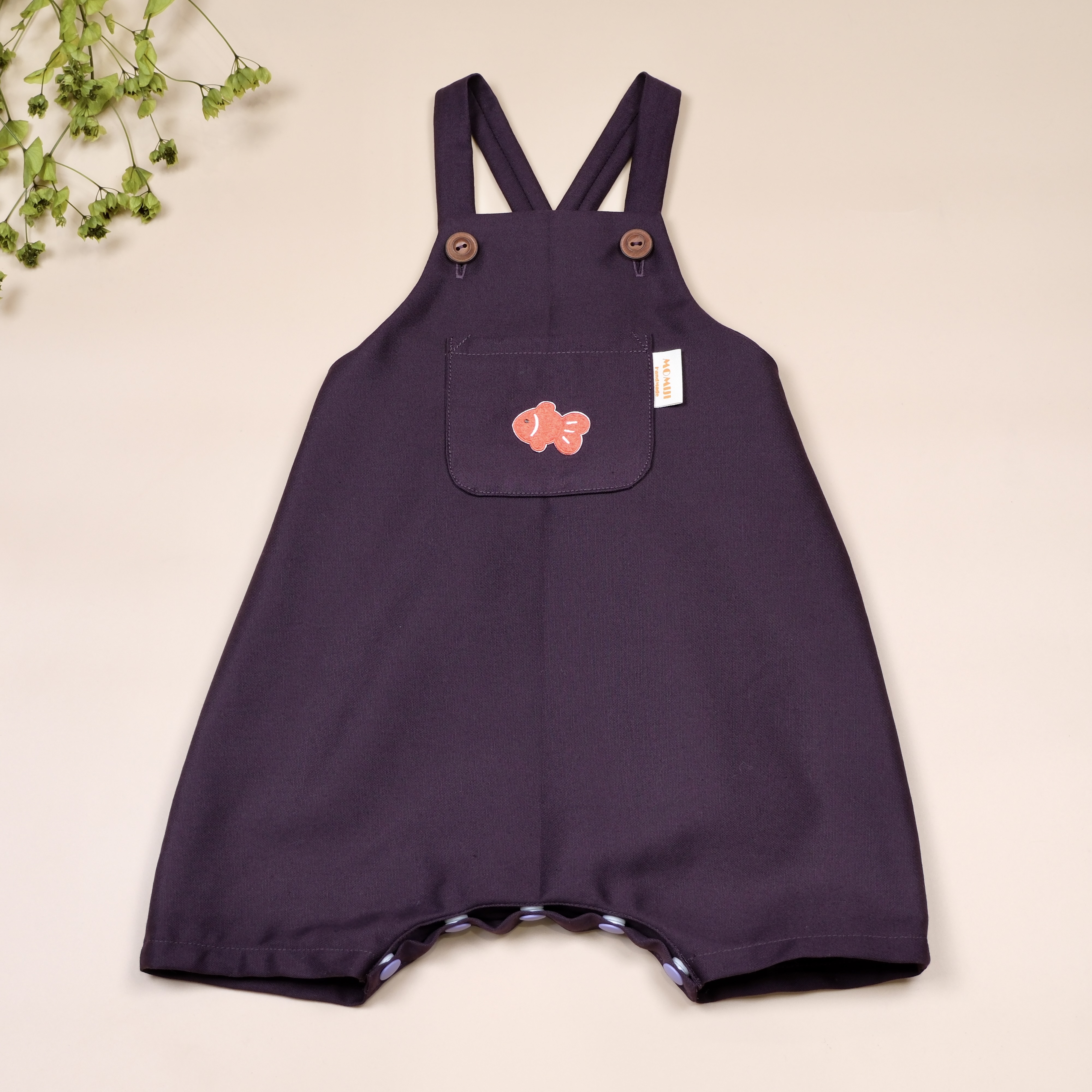 紫色金魚 ෆ 手作吊帶包屁衣