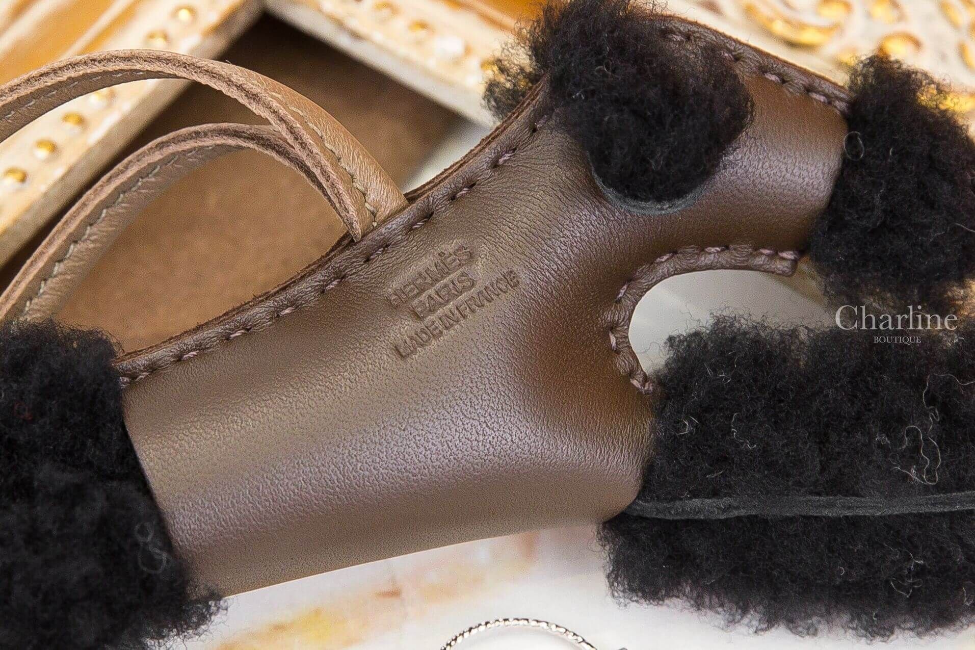 Hermès Hermès Budy Charm 巧克力色/大象灰/黑色羊毛獵狐梗犬吊飾-Charline Boutique 精品代購