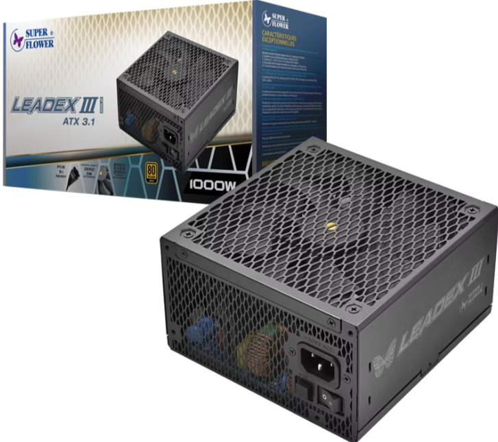 Super Flower Leadex III Gold 1000W ATX3.1 -Black/White