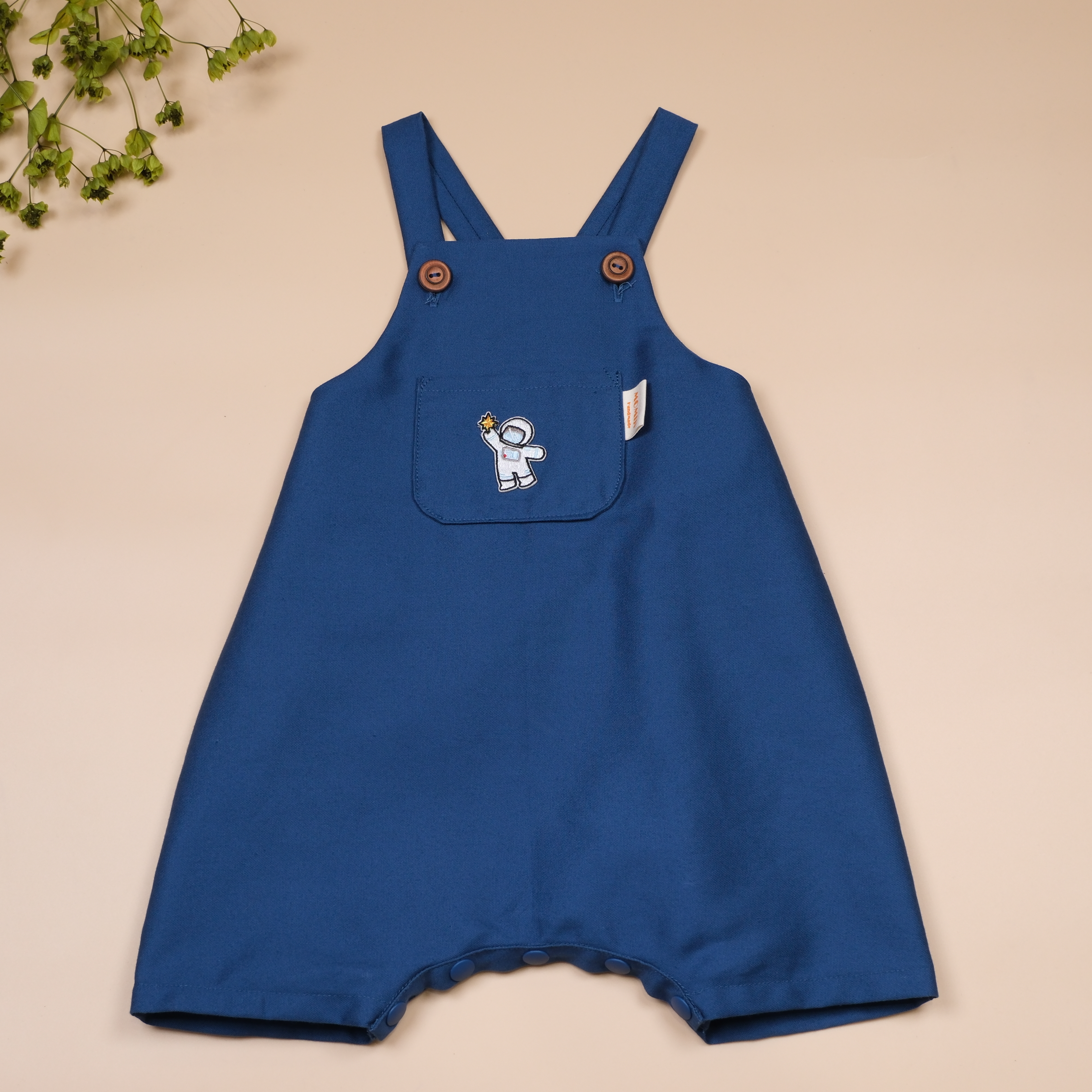 藍太空人 ෆ 手作吊帶包屁衣