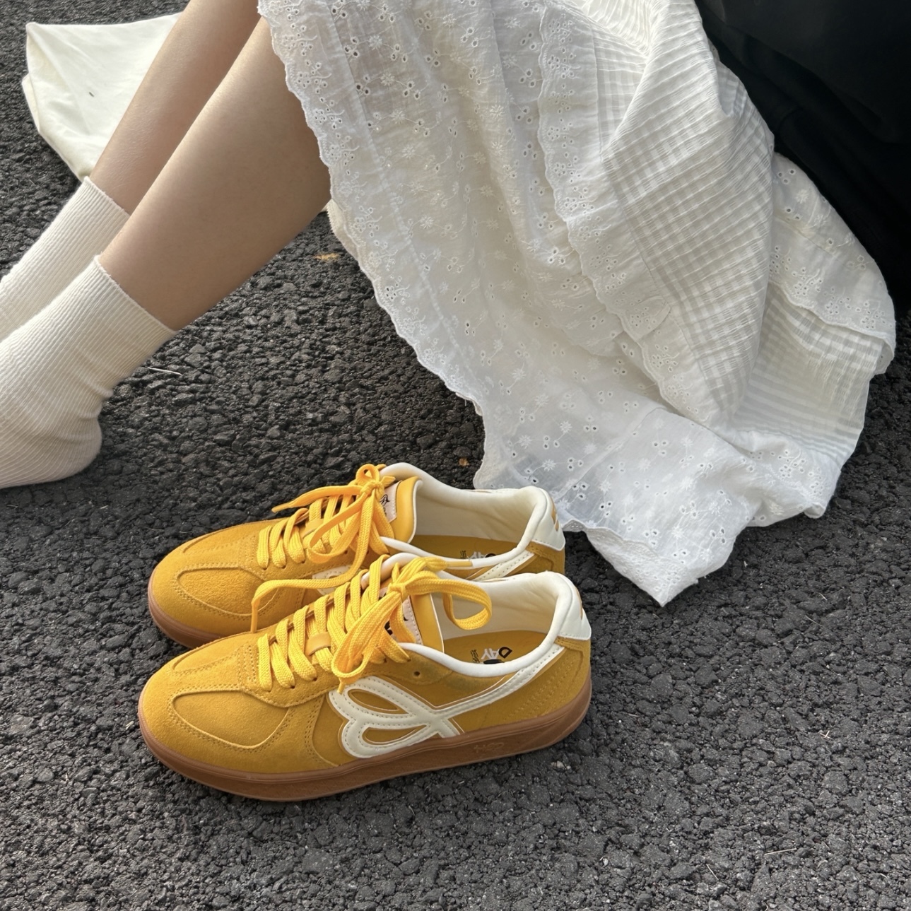 HBD x S45 x WE FLOWER 芥末黃 小花鞋 三方聯名 德訓鞋 情侶款 WINTER同款