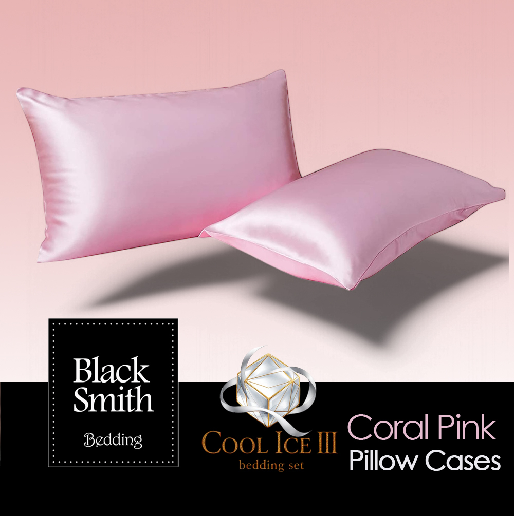 Black Smith -珊瑚粉-2901針第三代冰絲纖維枕頭袋(2個)