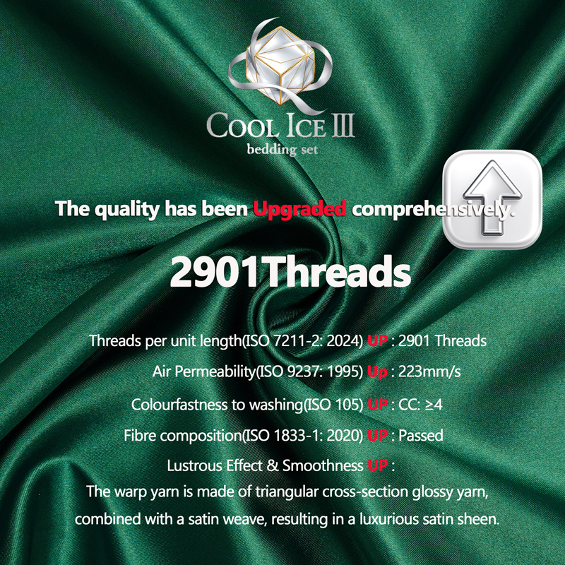 Black Smith -水晶綠-2901針第三代冰絲纖維枕頭袋(2個)