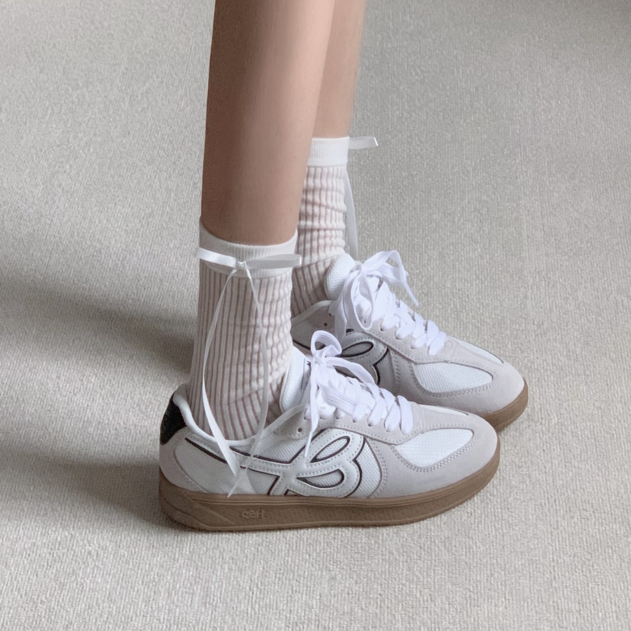 HBD x WE FLOWER 白灰 黑線 小花鞋 德訓鞋 休閒百搭 WINTER同款