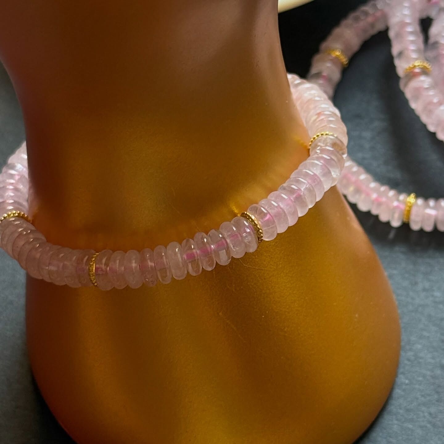 [原石] 粉晶 算盤珠水晶手串