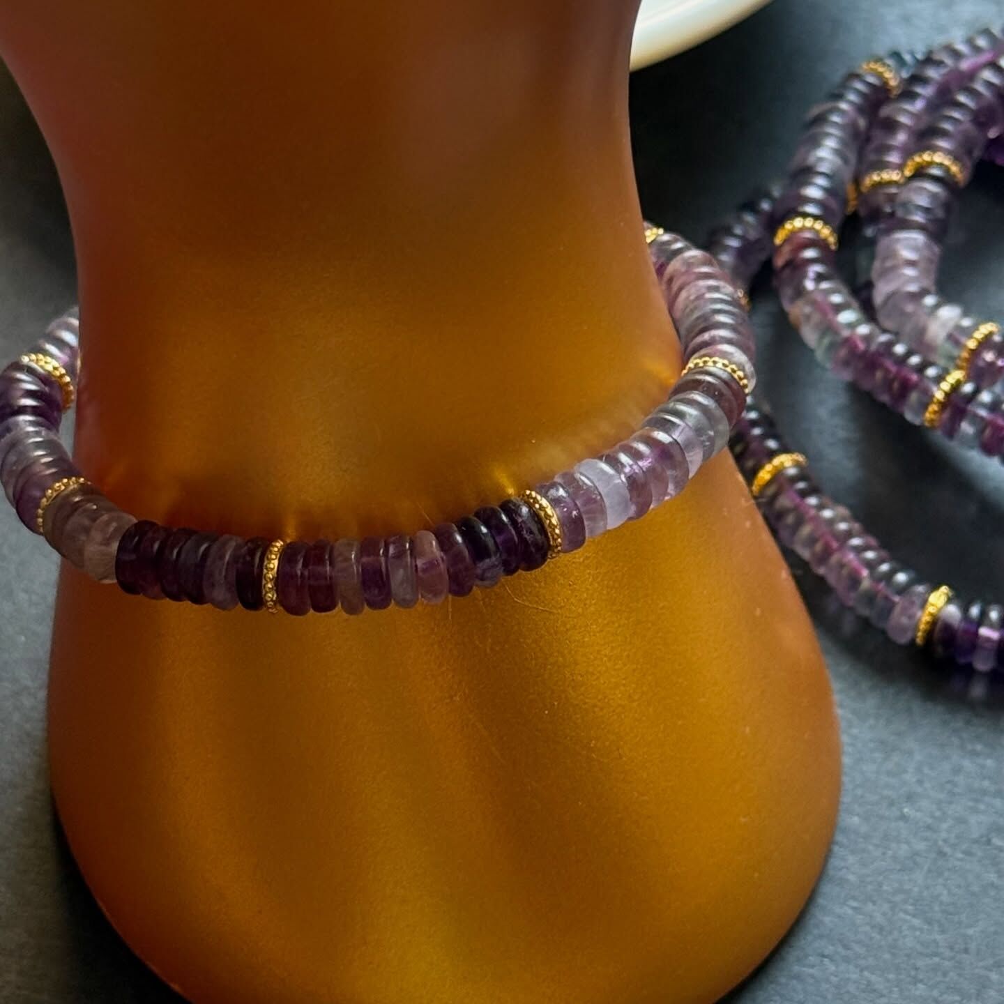 [原石] 螢石 算盤珠水晶手串