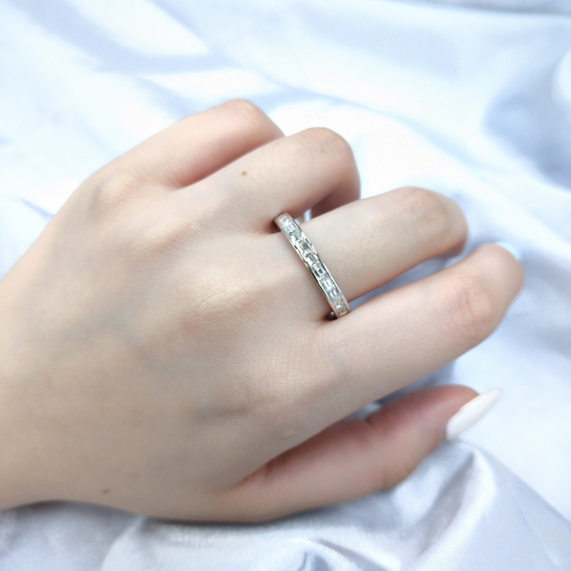 18K White Gold 2.30ct Baguette Cut Diamond Eternity Ring