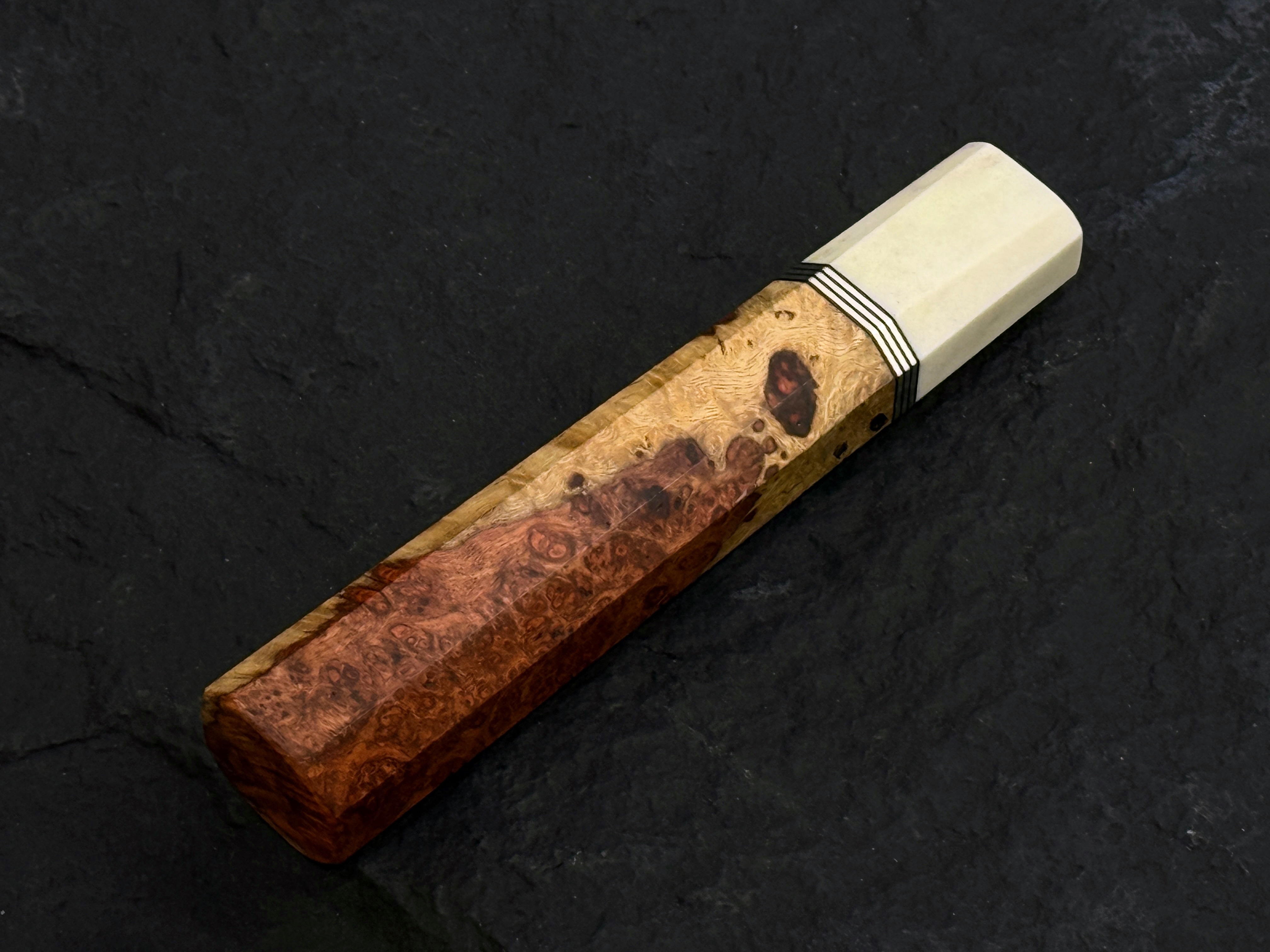 白鹿角 雙色花梨瘤鎳銀柄 OctaSlim 牛刀用