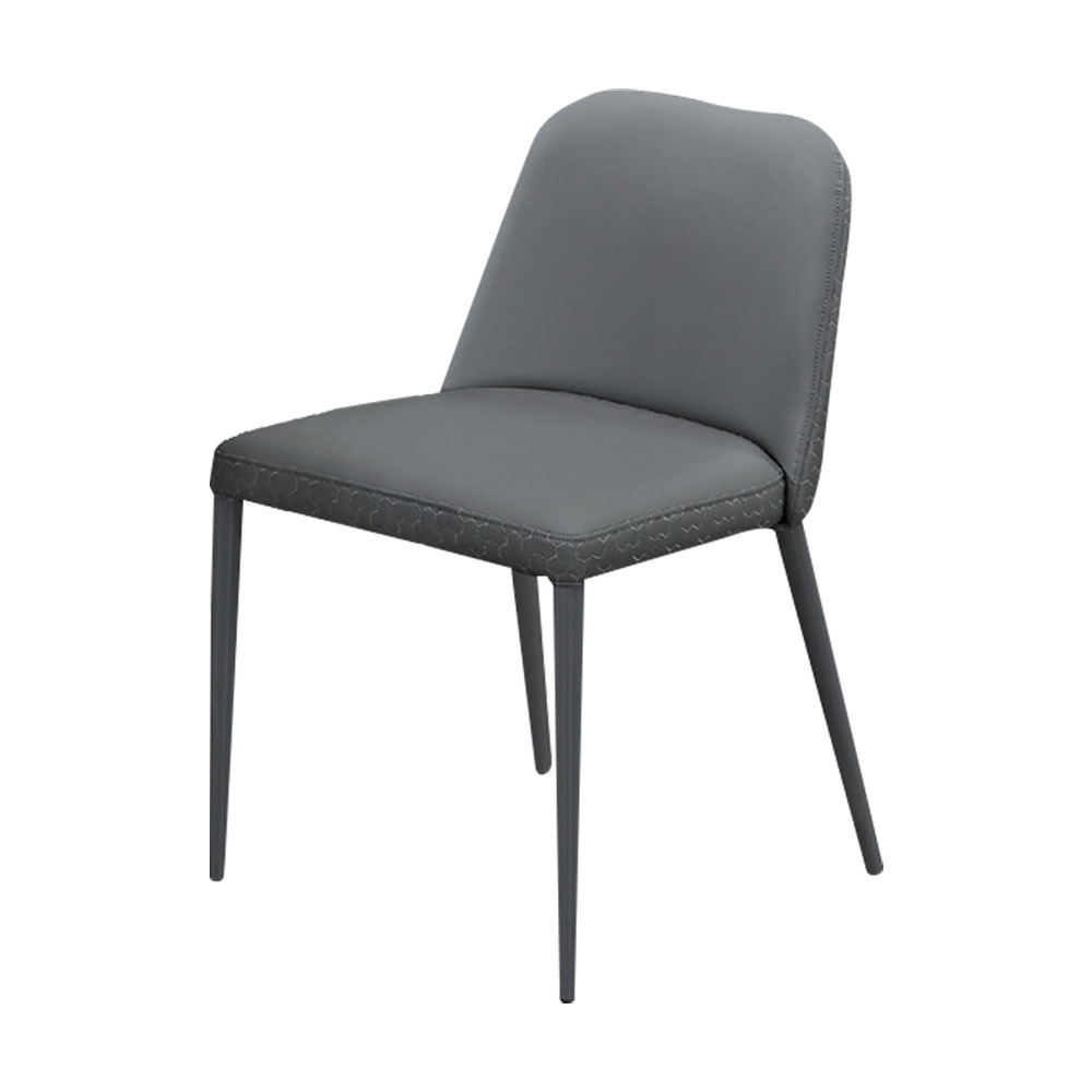 麥尼亞工業風灰色皮革餐椅/單椅/休閒椅/洽談椅/商業椅
