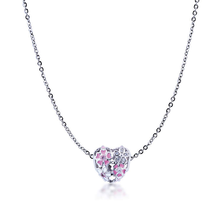 925純銀「心花朵朵開」珠墜+贈白鋼項鍊-SDP0057