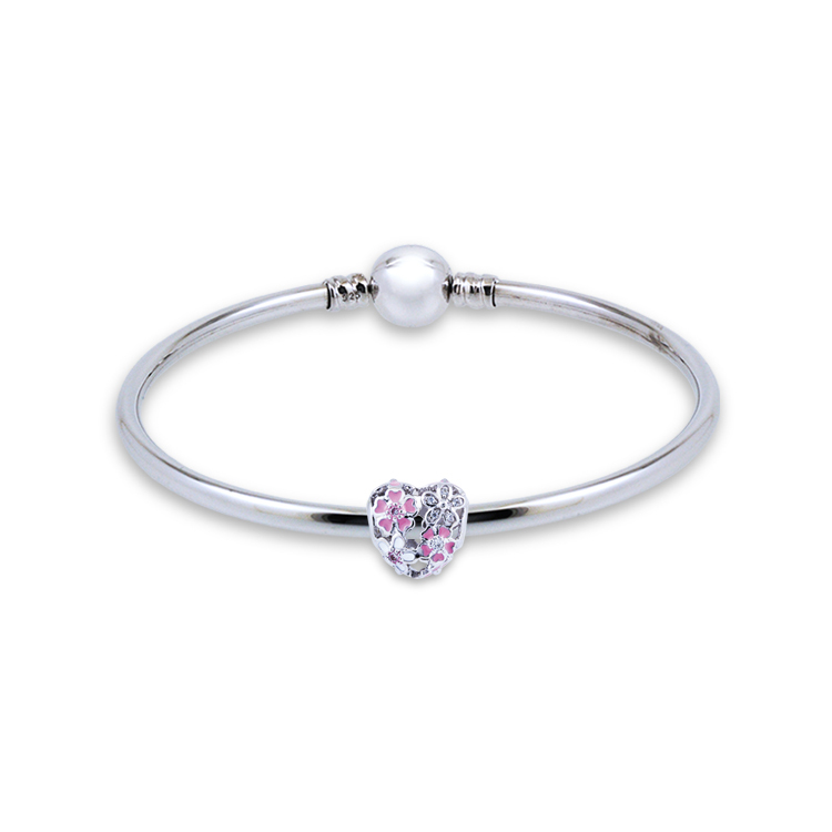 925純銀「心花朵朵開」珠墜+贈白鋼項鍊-SDP0057