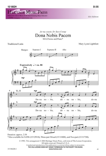 【女聲三部】《Dona Nobis Pacem》